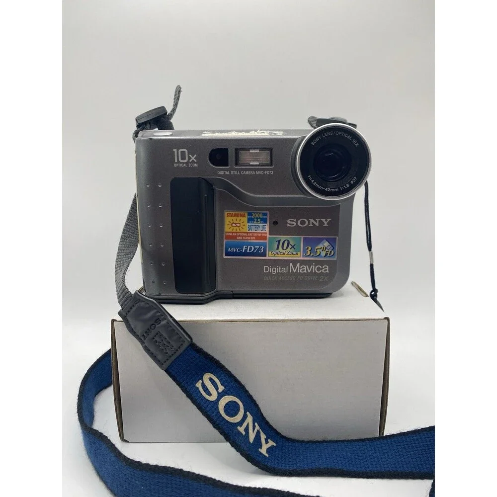 Sony Mavica MVC-FD73 10x Zoom Floppy Disk Digital Camera Tested w/ Battery